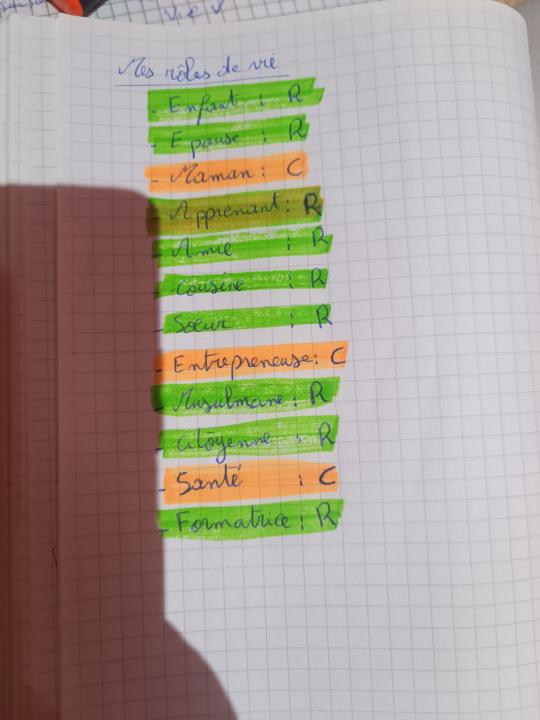 Mes rôle de vie 