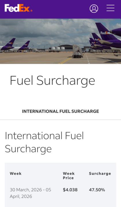 ‫ارتفاع سعر المحروقات يؤثر على سعر الشحن مع FedEx  و DHL‬