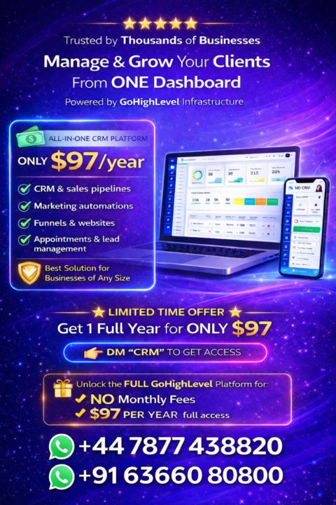 Go High Level Offer Only For 97$ Per Year 