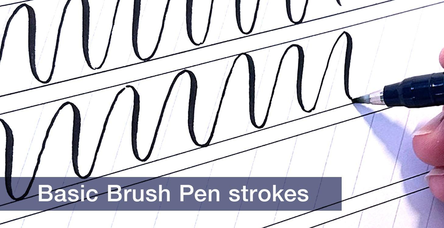 Basic strokes with Brush pens