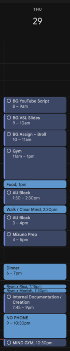 Time Blocking - IRL Example