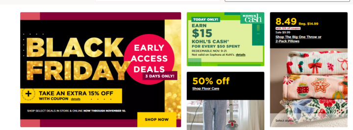 Kohls Black Friday Sale - 30% Kohls Cash Today Only