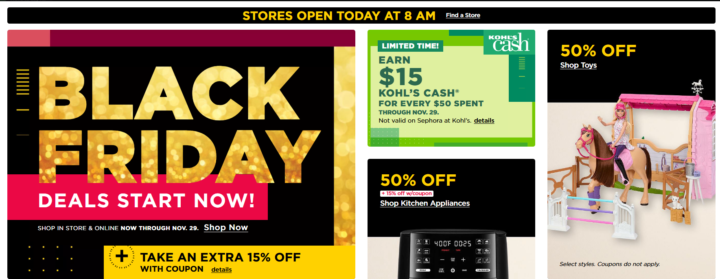 Kohls Black Friday Sale - 30% Kohls Cash