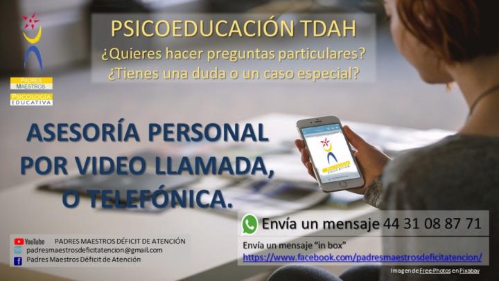 Asesoria a padres, y atencion para niños y jovenes, en linea.