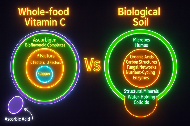 The Vitamin C Problem Hiding in Your Lawn — Why Synthetics Are Just “Ascorbic Acid” for Grass