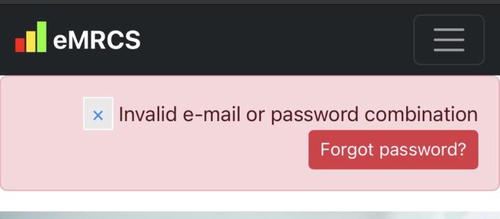 Emrcs log in issue 