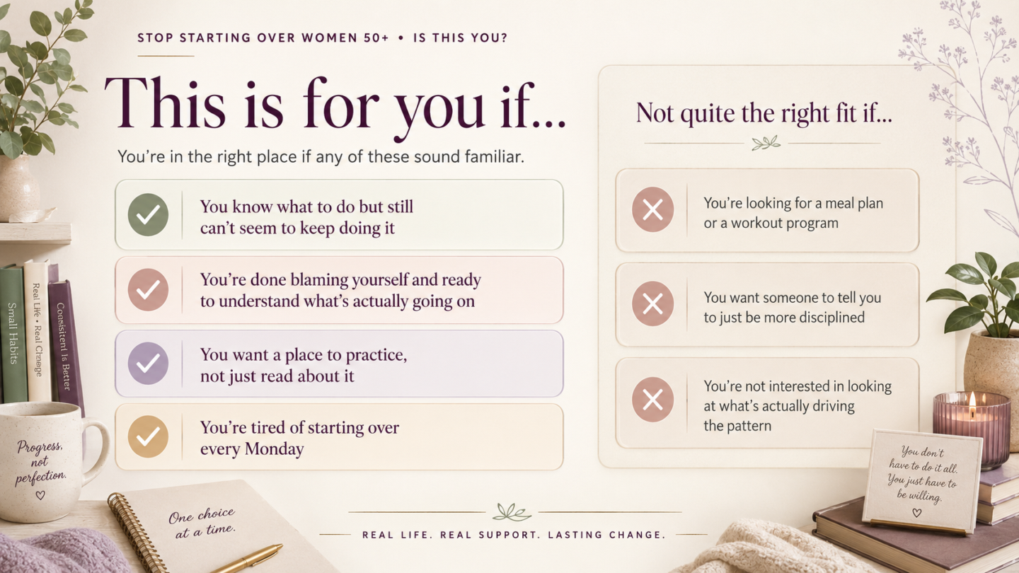 Stop Starting Over Women 50+