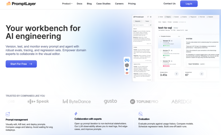 Prompt Layer -Your workbench for AI engineering