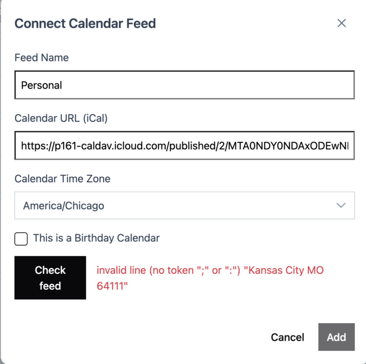Syncing iCloud Calendars
