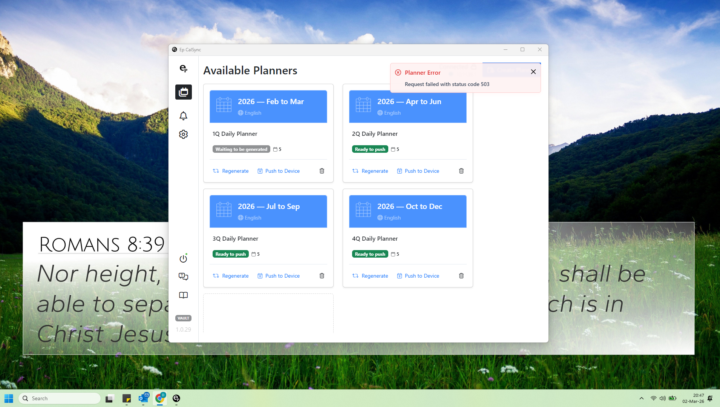 Sync not working 1.0.29