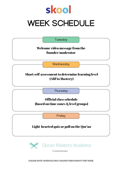 Registration Week Schedule