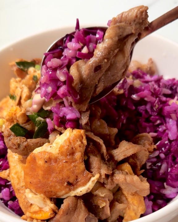 高顏值 抗發炎 | 紫高麗菜拌飯 💜