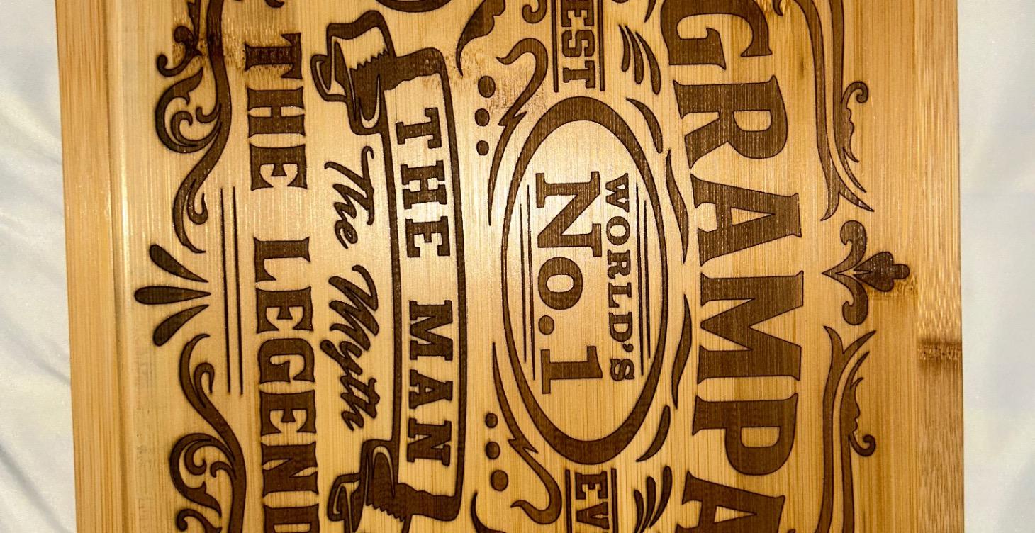 Lazer engrave cutting board,today!!