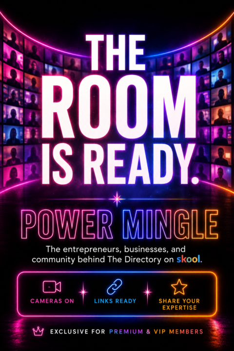 🎉 The Room Is Ready!  Power Mingle is happening today at 4:00 PM Central!