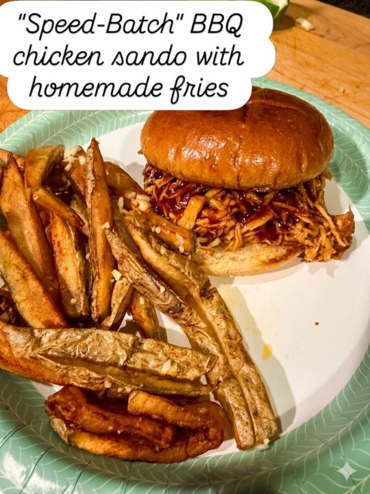 Juicy pulled chicken BBQ sando (yes, juicy and chicken)
