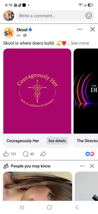 Skool's ad on Facebook!!! 
