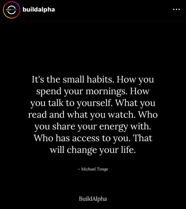 🥰 what small habits are you developing 😘?
