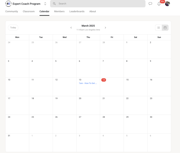 Calendar looks blank
