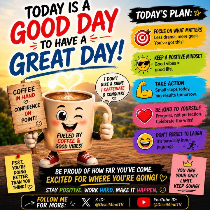 TODAY IS A GOOD DAY TO HAVE A GREAT DAY!