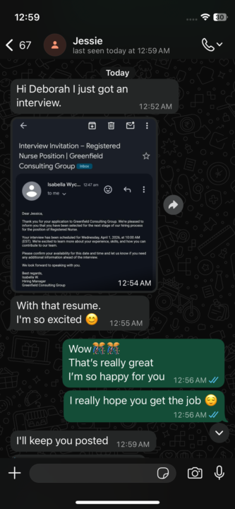 My client got an interview