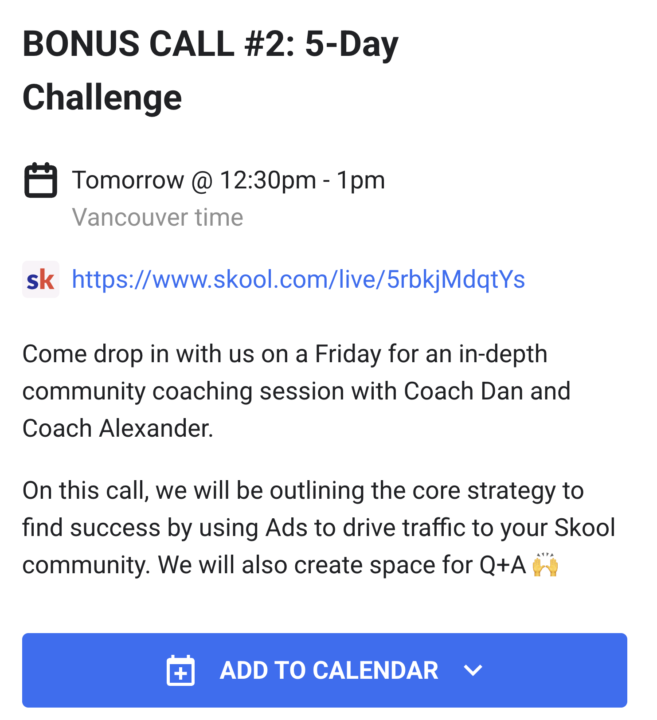 Bonus Call Tomorrow @ 12:30pm PST - You in?!