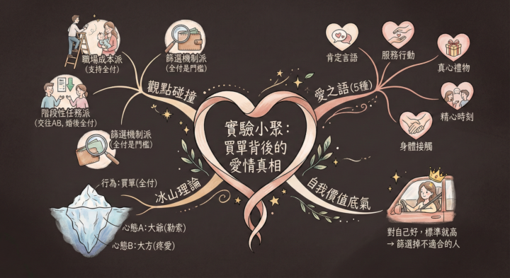 📰實驗小聚周報（013期）｜AA 男 vs 全付男，從「買單」看見伴侶的底層價值觀與愛之語