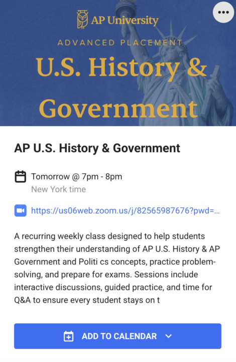AP U.S. History & Government - UPDATE