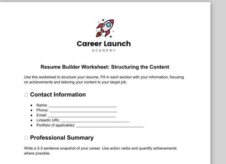 Resume Builder/Linkedin Optimization in Job Search 101 Course!