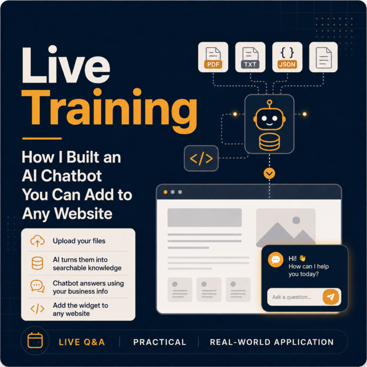 Live Training: How I Built An AI Chatbot You Can Add To Any Website