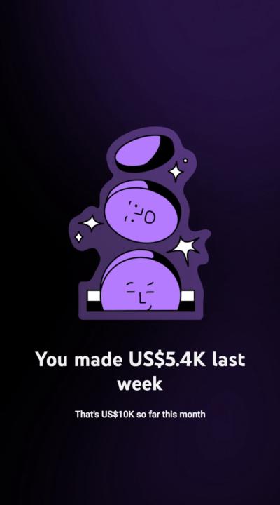  💵 $5.4K in one week  $10K this month!