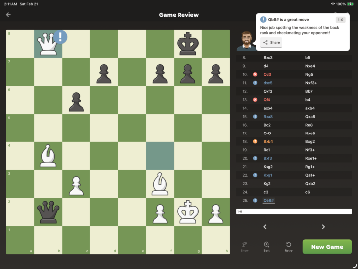 Did you found your back rank?