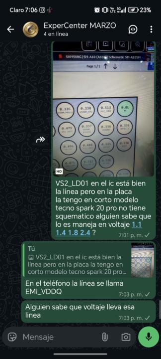 Corto en tecno spark 20 pro en el circuito integrado la línea se encuentra bien  