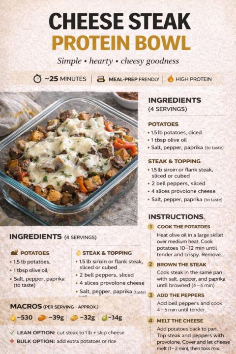 Cheese Steak Protein Bowl