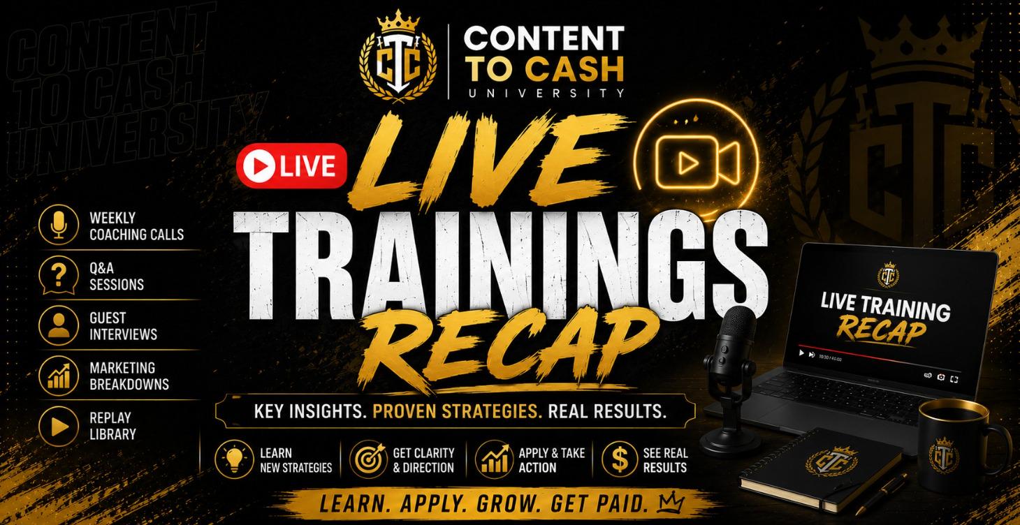 LIVE TRAININGS Recap