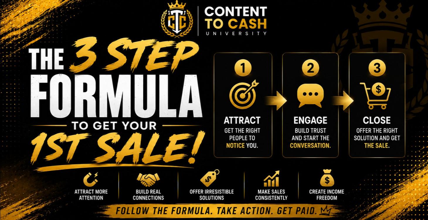The 3 Step Formula To Get Your 1st Sale!