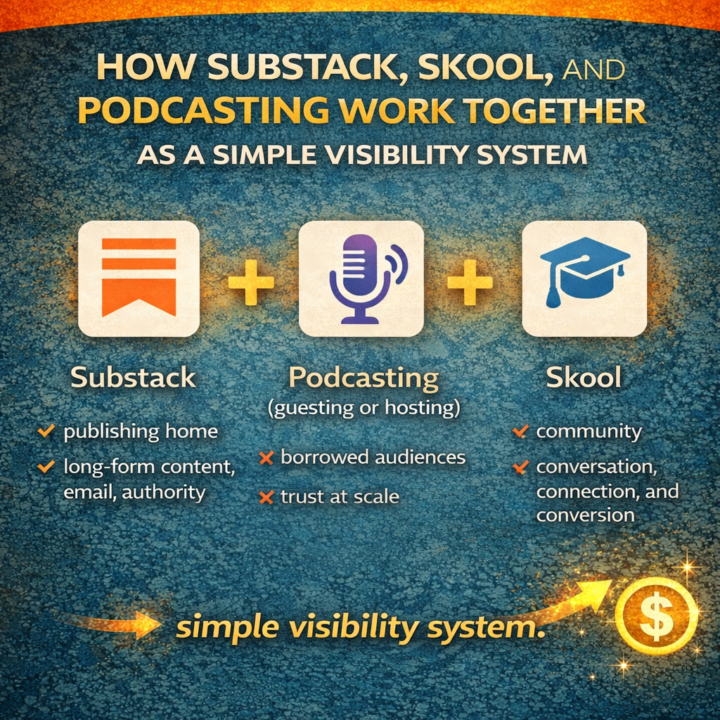 How Substack, Skool, and Podcasting Work Together