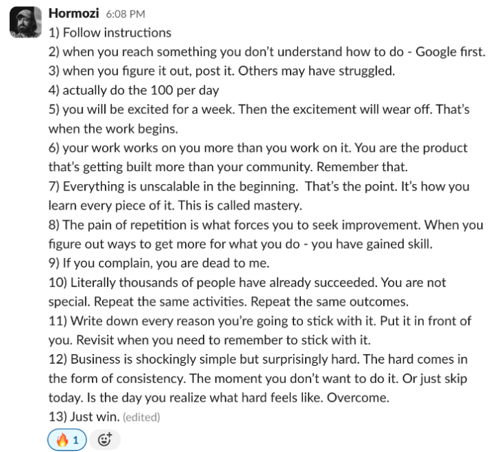 1. Nasihat Alex Hormozi untuk berjaya setiap hari.