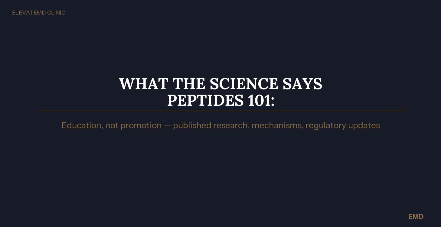 Peptides 101: What the Science Says