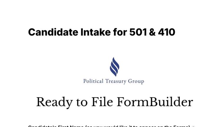 We're Beta-Testing the "Ready to File" 501/410 in-take forms!