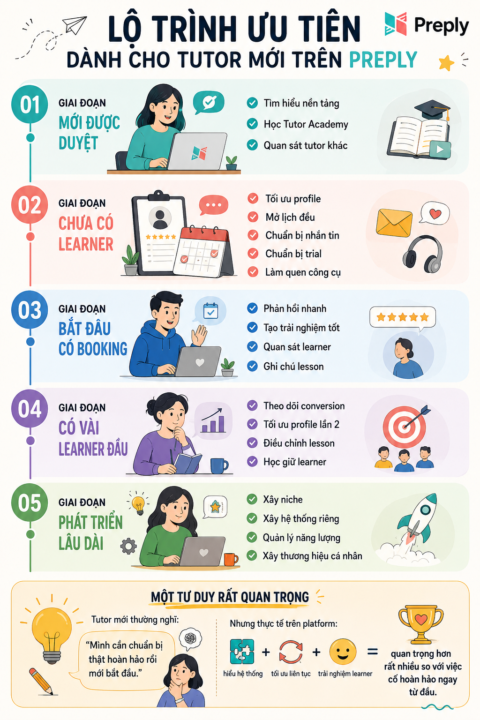 Gia sư mới trên Preply nên làm gì sau khi được duyệt hồ sơ?