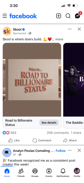 We’re on the front page of a Skool ad on Facebook! 