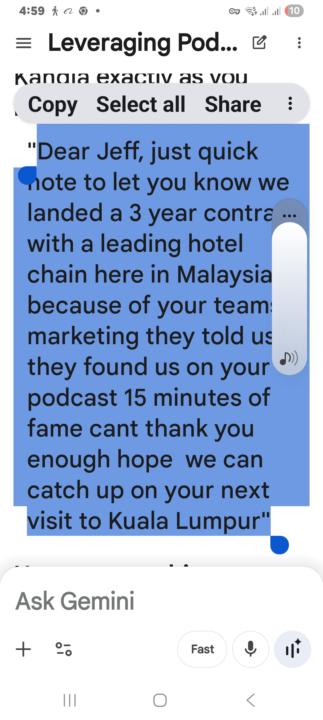 CLIENT HAS BIG WIN WITH PODCAST!