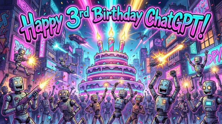 HAPPY BIRTHDAY CHAT GPT  3 YEARS OLD 