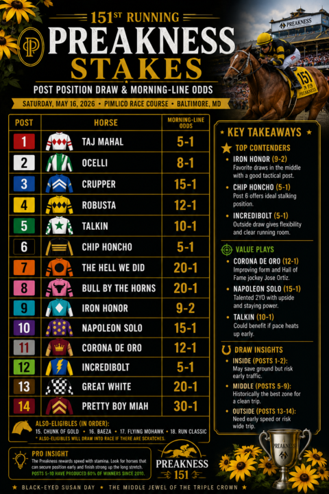 Get Coach Joe's Complete Preakness Stakes Race Analysis! 