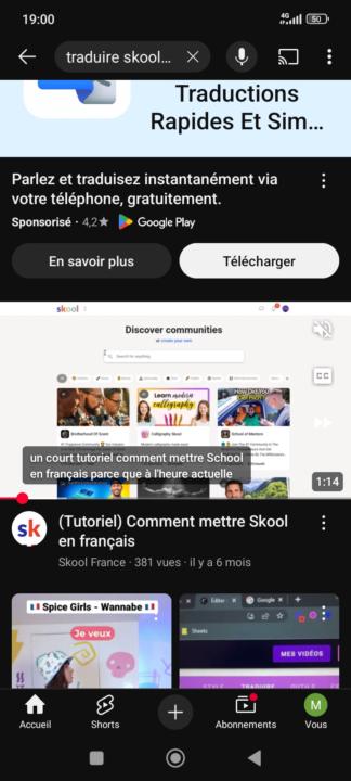Traduction de Skool en français 