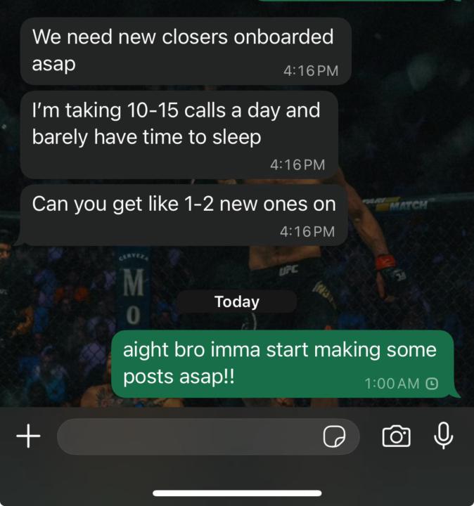 Closer opportunity: Top closer 21k/month