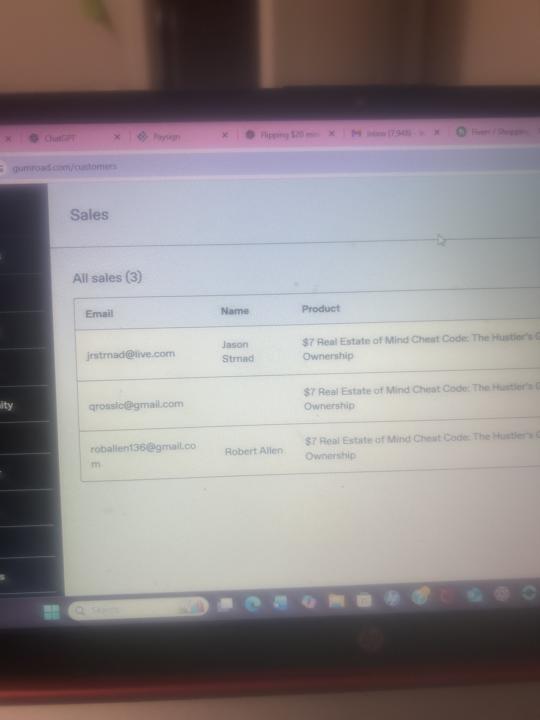 3 sales from my e book thank you 