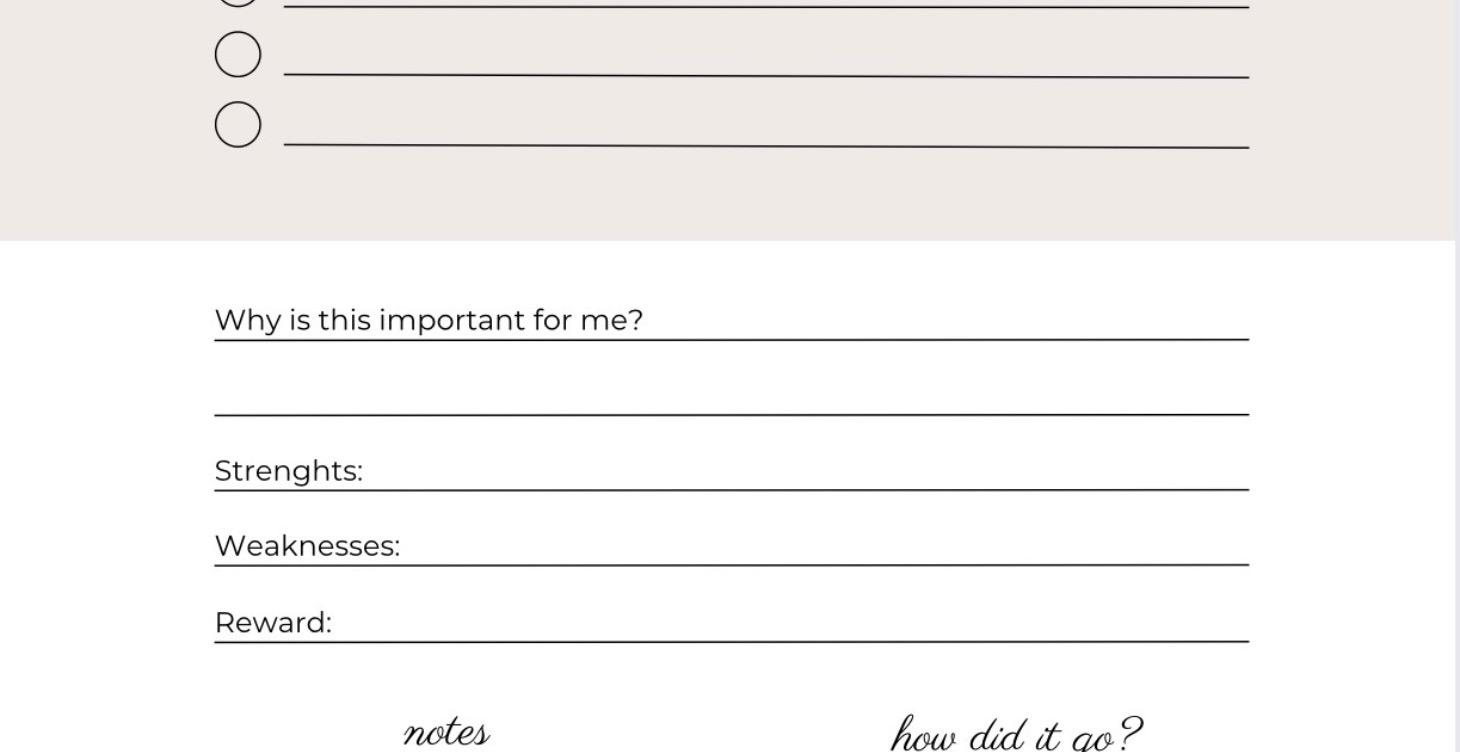 Monthly Goal Assessment