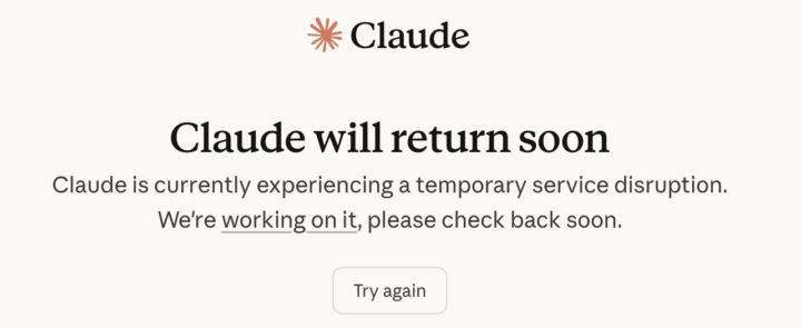 Claude Temporary Service Disruption