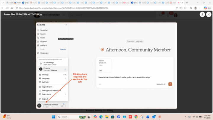 my claude doesn't have MY AI community listed